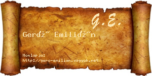 Gerő Emilián névjegykártya
